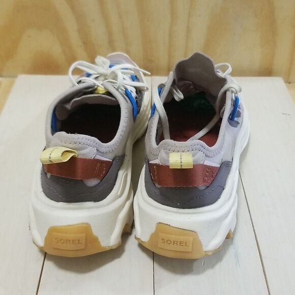 Sorel Kinetic breakthru lace up flaform sneakers in vapor chalk Wmn's sz 7 1/2 - Picture 4 of 9